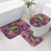 Florida Gator Wild Airboat Bathroom Set Tropical Hibiscus Floral Graffiti Paint Splatter Art