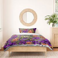 Florida Gator Wild Airboat Bedding Set Tropical Hibiscus Floral Graffiti Paint Splatter Art