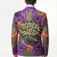 Florida Gator Wild Airboat Blazer Tropical Hibiscus Floral Graffiti Paint Splatter Art