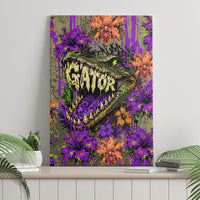Florida Gator Wild Airboat Canvas Wall Art Tropical Hibiscus Floral Graffiti Paint Splatter Art