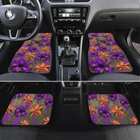 Florida Gator Wild Airboat Car Mats Tropical Hibiscus Floral Graffiti Paint Splatter Art