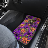 Florida Gator Wild Airboat Car Mats Tropical Hibiscus Floral Graffiti Paint Splatter Art