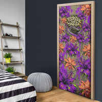 Florida Gator Wild Airboat Door Cover Tropical Hibiscus Floral Graffiti Paint Splatter Art