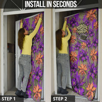 Florida Gator Wild Airboat Door Cover Tropical Hibiscus Floral Graffiti Paint Splatter Art