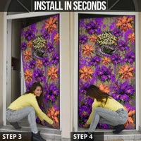 Florida Gator Wild Airboat Door Cover Tropical Hibiscus Floral Graffiti Paint Splatter Art