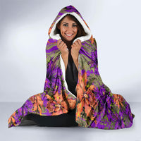Florida Gator Wild Airboat Hooded Blanket Tropical Hibiscus Floral Graffiti Paint Splatter Art