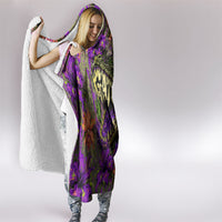 Florida Gator Wild Airboat Hooded Blanket Tropical Hibiscus Floral Graffiti Paint Splatter Art