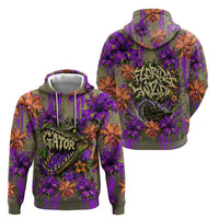 Florida Gator Wild Airboat Hoodie Tropical Hibiscus Floral Graffiti Paint Splatter Art