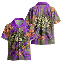 Florida Gator Wild Airboat Kid Hawaiian Shirt Tropical Hibiscus Floral Graffiti Paint Splatter Art