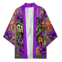 Florida Gator Wild Airboat Kimono Tropical Hibiscus Floral Graffiti Paint Splatter Art