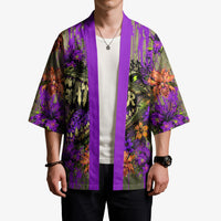 Florida Gator Wild Airboat Kimono Tropical Hibiscus Floral Graffiti Paint Splatter Art