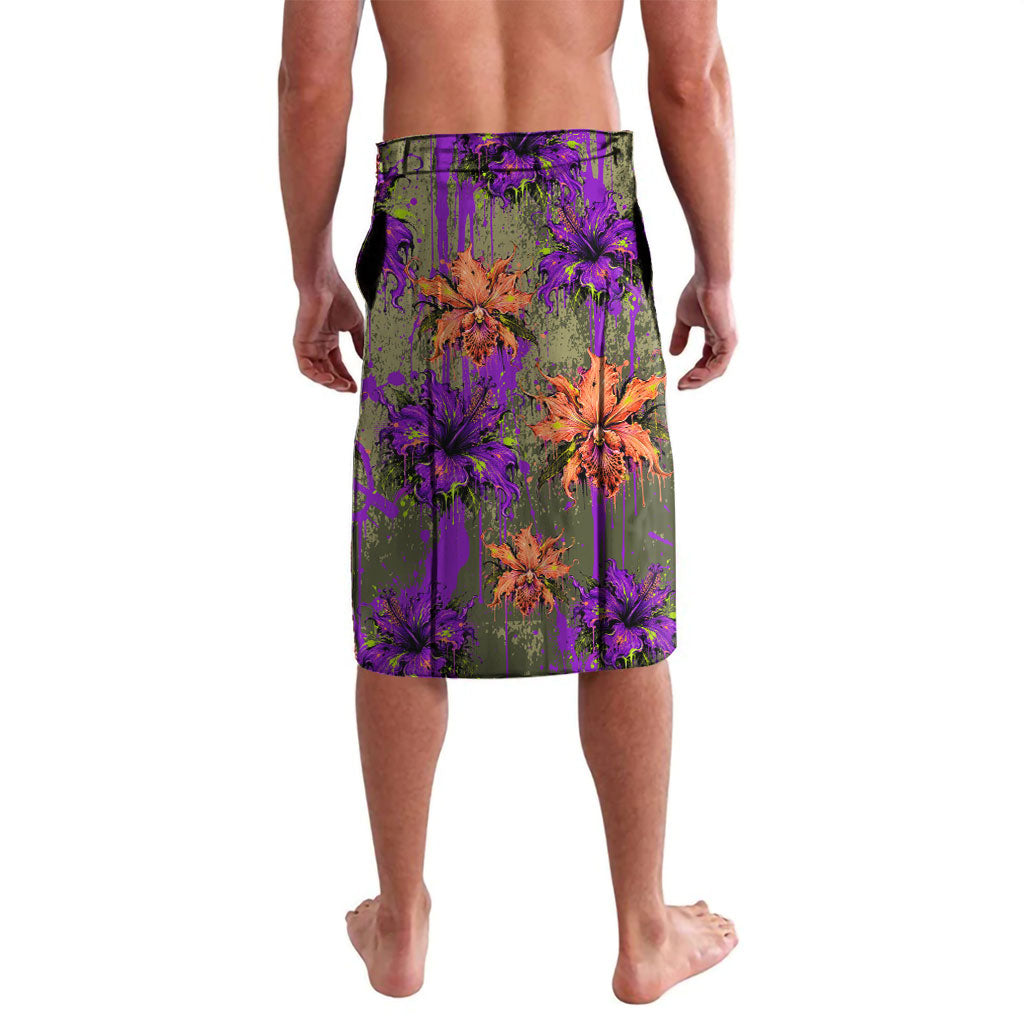 Florida Gator Wild Airboat Lavalava Tropical Hibiscus Floral Graffiti Paint Splatter Art