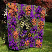 Florida Gator Wild Airboat Quilt Tropical Hibiscus Floral Graffiti Paint Splatter Art