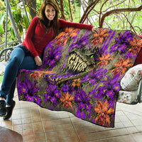 Florida Gator Wild Airboat Quilt Tropical Hibiscus Floral Graffiti Paint Splatter Art