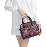 Florida Gator Wild Airboat Shoulder Handbag Tropical Hibiscus Floral Graffiti Paint Splatter Art