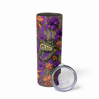 Florida Gator Wild Airboat Skinny Tumbler Tropical Hibiscus Floral Graffiti Paint Splatter Art