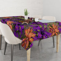 Florida Gator Wild Airboat Tablecloth Tropical Hibiscus Floral Graffiti Paint Splatter Art