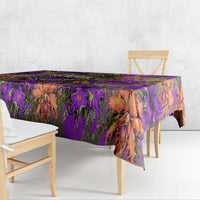 Florida Gator Wild Airboat Tablecloth Tropical Hibiscus Floral Graffiti Paint Splatter Art