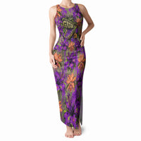 Florida Gator Wild Airboat Tank Maxi Dress Tropical Hibiscus Floral Graffiti Paint Splatter Art