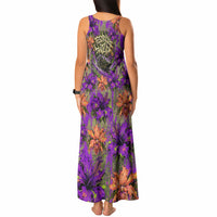 Florida Gator Wild Airboat Tank Maxi Dress Tropical Hibiscus Floral Graffiti Paint Splatter Art