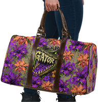 Florida Gator Wild Airboat Travel Bag Tropical Hibiscus Floral Graffiti Paint Splatter Art