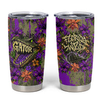 Florida Gator Wild Airboat Tumbler Cup Tropical Hibiscus Floral Graffiti Paint Splatter Art