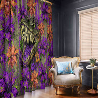 Florida Gator Wild Airboat Window Curtain Tropical Hibiscus Floral Graffiti Paint Splatter Art