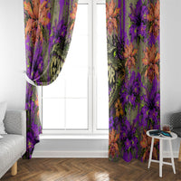 Florida Gator Wild Airboat Window Curtain Tropical Hibiscus Floral Graffiti Paint Splatter Art