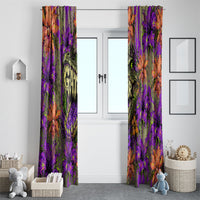 Florida Gator Wild Airboat Window Curtain Tropical Hibiscus Floral Graffiti Paint Splatter Art