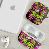 Nevada Battle Born The Silver State 777 AirPods Case Vibrant Lime Pink Splatter Punk Rock Bull Skull Art