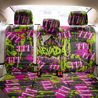 Nevada Battle Born The Silver State 777 Back Car Seat Cover Vibrant Lime Pink Splatter Punk Rock Bull Skull Art