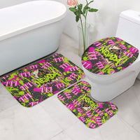 Nevada Battle Born The Silver State 777 Bathroom Set Vibrant Lime Pink Splatter Punk Rock Bull Skull Art