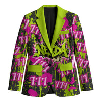 Nevada Battle Born The Silver State 777 Blazer Vibrant Lime Pink Splatter Punk Rock Bull Skull Art