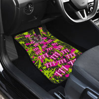 Nevada Battle Born The Silver State 777 Car Mats Vibrant Lime Pink Splatter Punk Rock Bull Skull Art