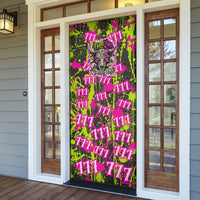 Nevada Battle Born The Silver State 777 Door Cover Vibrant Lime Pink Splatter Punk Rock Bull Skull Art