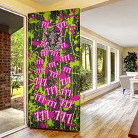 Nevada Battle Born The Silver State 777 Door Cover Vibrant Lime Pink Splatter Punk Rock Bull Skull Art