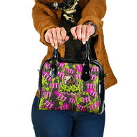 Nevada Battle Born The Silver State 777 Shoulder Handbag Vibrant Lime Pink Splatter Punk Rock Bull Skull Art