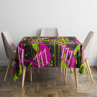 Nevada Battle Born The Silver State 777 Tablecloth Vibrant Lime Pink Splatter Punk Rock Bull Skull Art