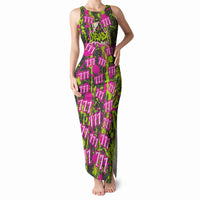 Nevada Battle Born The Silver State 777 Tank Maxi Dress Vibrant Lime Pink Splatter Punk Rock Bull Skull Art