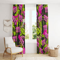 Nevada Battle Born The Silver State 777 Window Curtain Vibrant Lime Pink Splatter Punk Rock Bull Skull Art