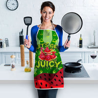 Let's Get Juicy Waterwasted Watermelon Apron Funny Cartoon Summer Fruit Party Art