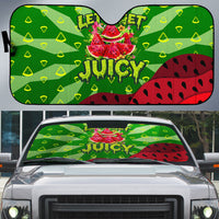 Let's Get Juicy Waterwasted Watermelon Auto Sun Shade Funny Cartoon Summer Fruit Party Art