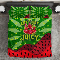 Let's Get Juicy Waterwasted Watermelon Bedding Set Funny Cartoon Summer Fruit Party Art