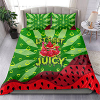 Let's Get Juicy Waterwasted Watermelon Bedding Set Funny Cartoon Summer Fruit Party Art
