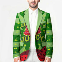 Let's Get Juicy Waterwasted Watermelon Blazer Funny Cartoon Summer Fruit Party Art