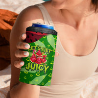 Let's Get Juicy Waterwasted Watermelon 4 in 1 Can Cooler Tumbler Funny Cartoon Summer Fruit Party Art
