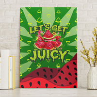Let's Get Juicy Waterwasted Watermelon Canvas Wall Art Funny Cartoon Summer Fruit Party Art