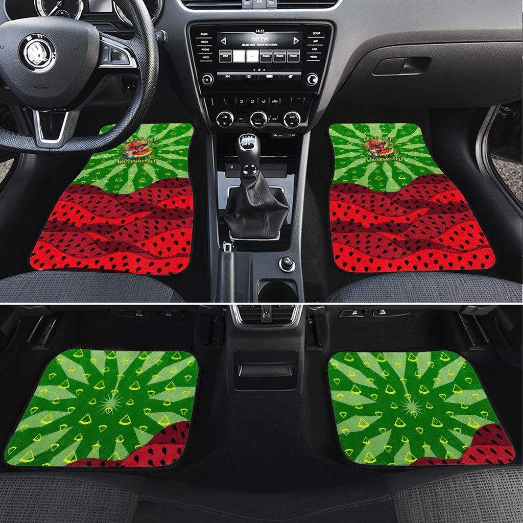 Let's Get Juicy Waterwasted Watermelon Car Mats Funny Cartoon Summer Fruit Party Art