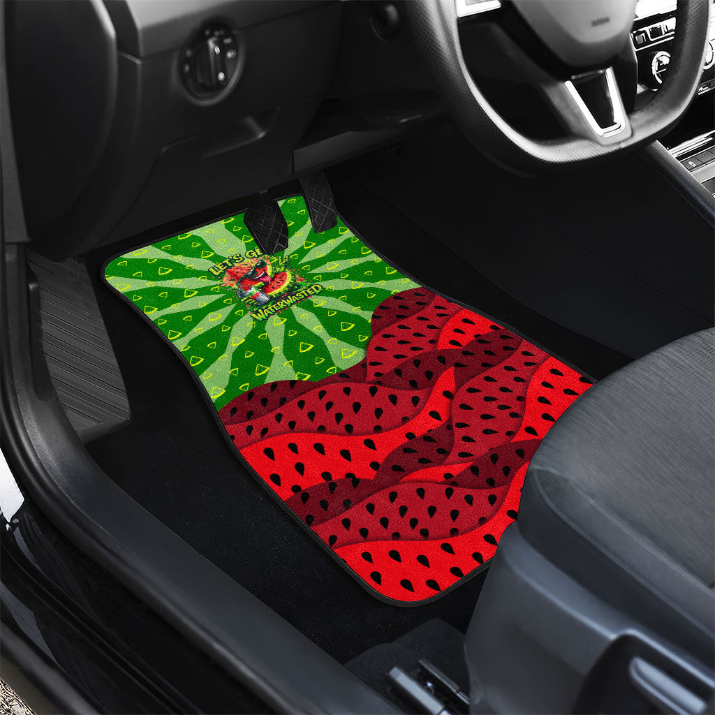 Let's Get Juicy Waterwasted Watermelon Car Mats Funny Cartoon Summer Fruit Party Art