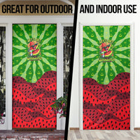 Let's Get Juicy Waterwasted Watermelon Door Cover Funny Cartoon Summer Fruit Party Art